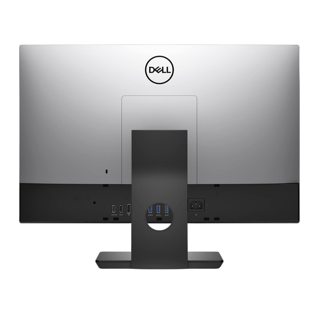 Rear view image of the Dell OptiPlex 7470 i5 All-in-One Desktop with silver backing.