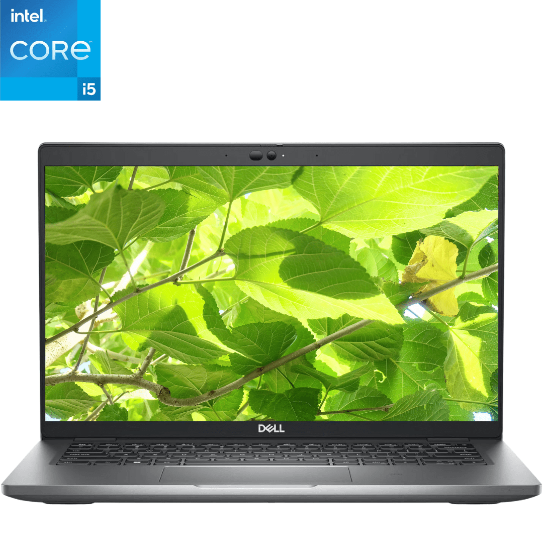 Front-view of an opened Dell Latitude 5430 14" i5 Laptop.