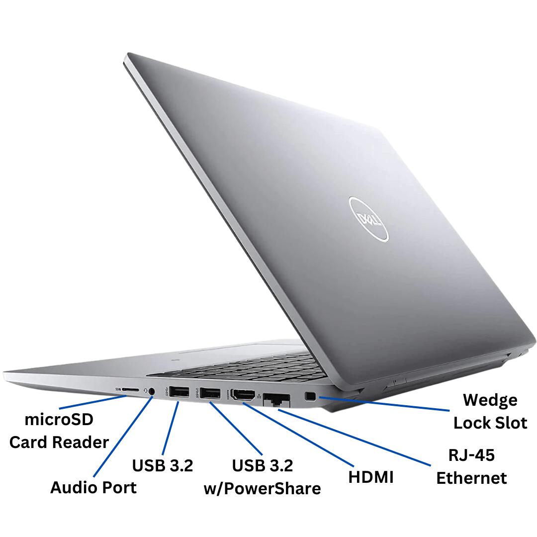 Right-side view of the Dell Latitude 5520 i5 laptop port diagram, with all visible ports labeled.