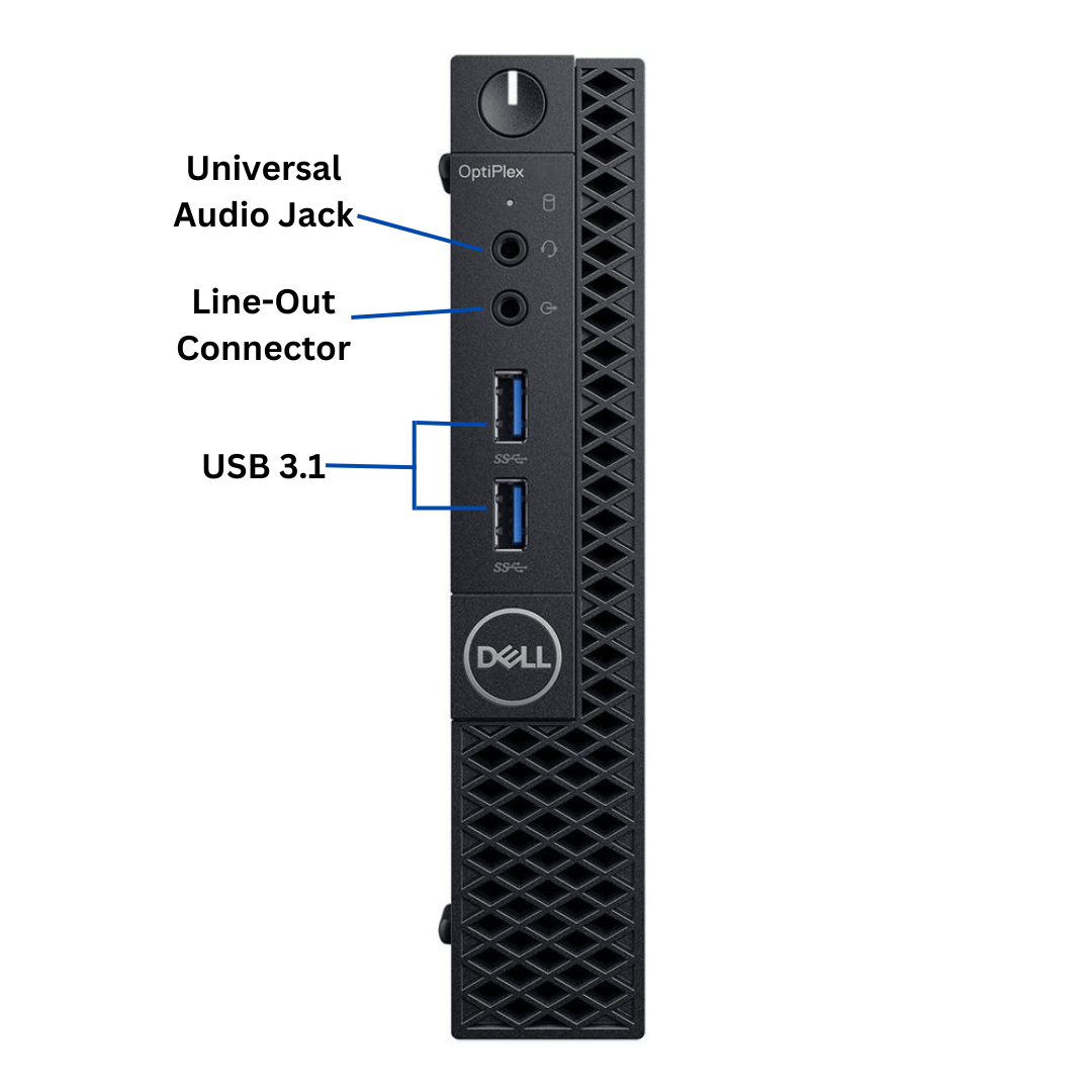 This is a front side port diagram for the Dell Optiplex 3060 Micro Form Factor Desktop.